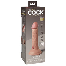 King Cock Elite 6 in. Vibrating Realistic Dildo With Suction Cup Beige