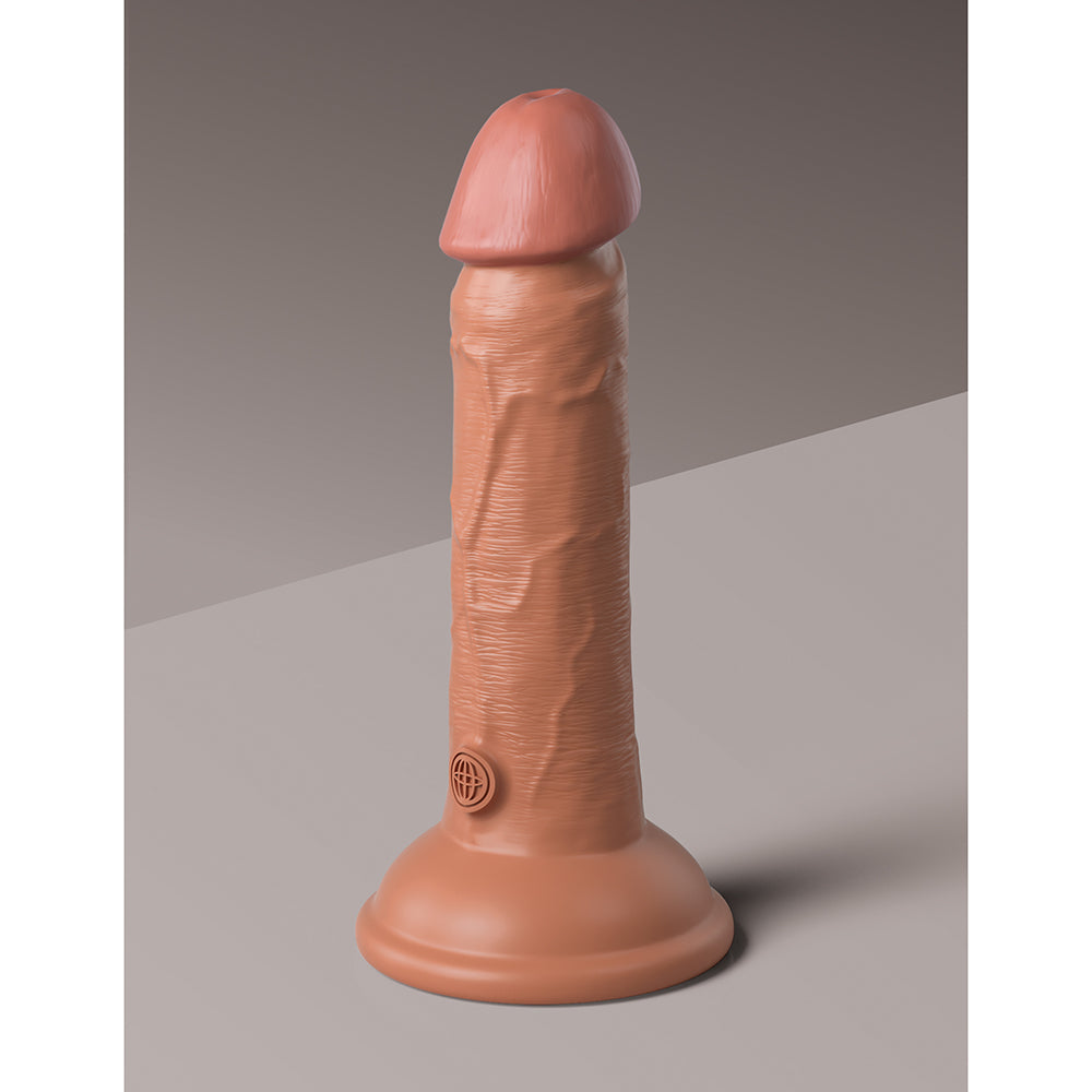 King Cock Elite 6 in. Vibrating Realistic Dildo With Suction Cup Tan