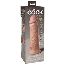 King Cock Elite 8 in. Vibrating Realistic Dildo With Suction Cup Beige