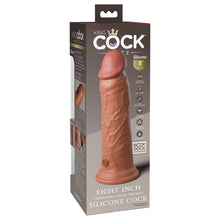 King Cock Elite 8 in. Vibrating Realistic Dildo With Suction Cup Tan