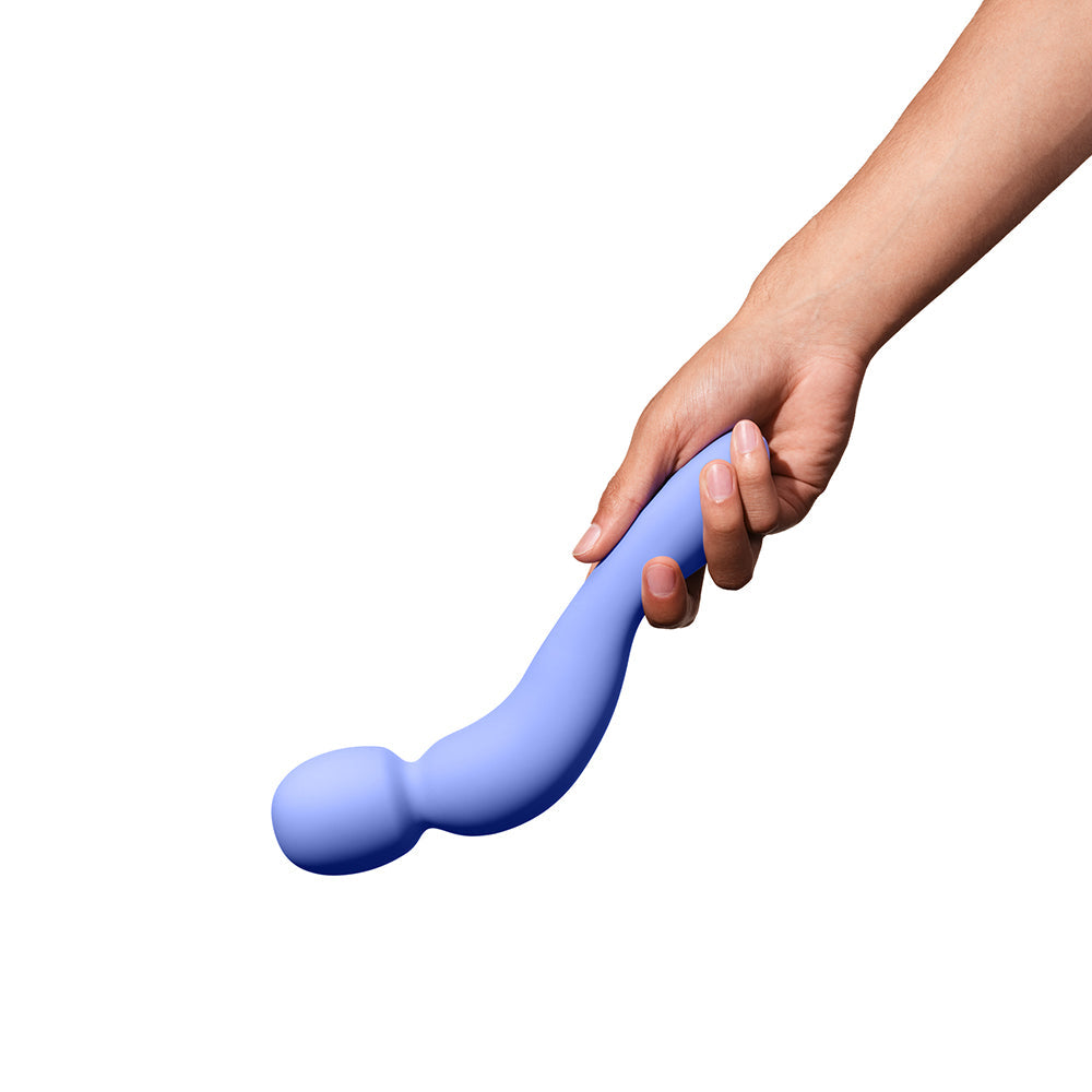 Dame Com Rechargeable Silicone Wand Vibrator Periwinkle