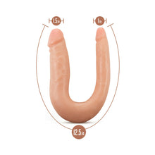 Dr. Skin Mini Double Dong Realistic 12 in. Dual-Ended Dildo Beige