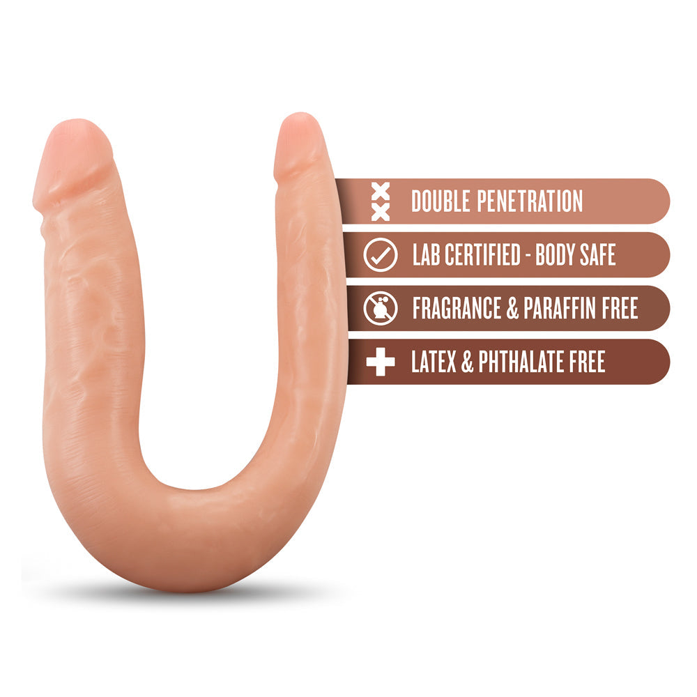 Dr. Skin Mini Double Dong Realistic 12 in. Dual-Ended Dildo Beige