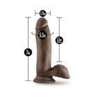 Dr. Skin Glide Realistic 7 in. Self-Lubricating Dildo with Balls Brown