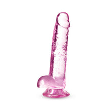 Naturally Yours Crystalline 7 in. Dildo with Balls Rose