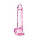 Naturally Yours Crystalline 7 in. Dildo with Balls Rose