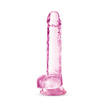 Naturally Yours Crystalline 7 in. Dildo with Balls Rose