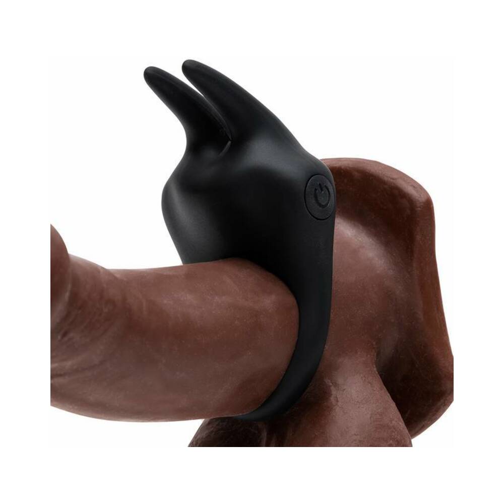 Fifty Shades of Grey Sensation Rechargeable Silicone Vibrating Rabbit Love Ring Black