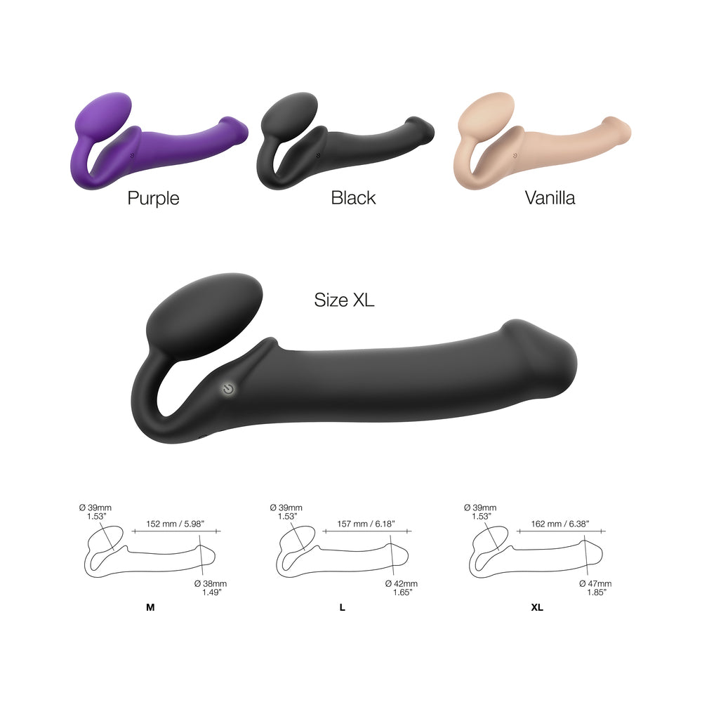 Strap-On-Me Vibrating Bendable Strapless Strap-On Black XLarge