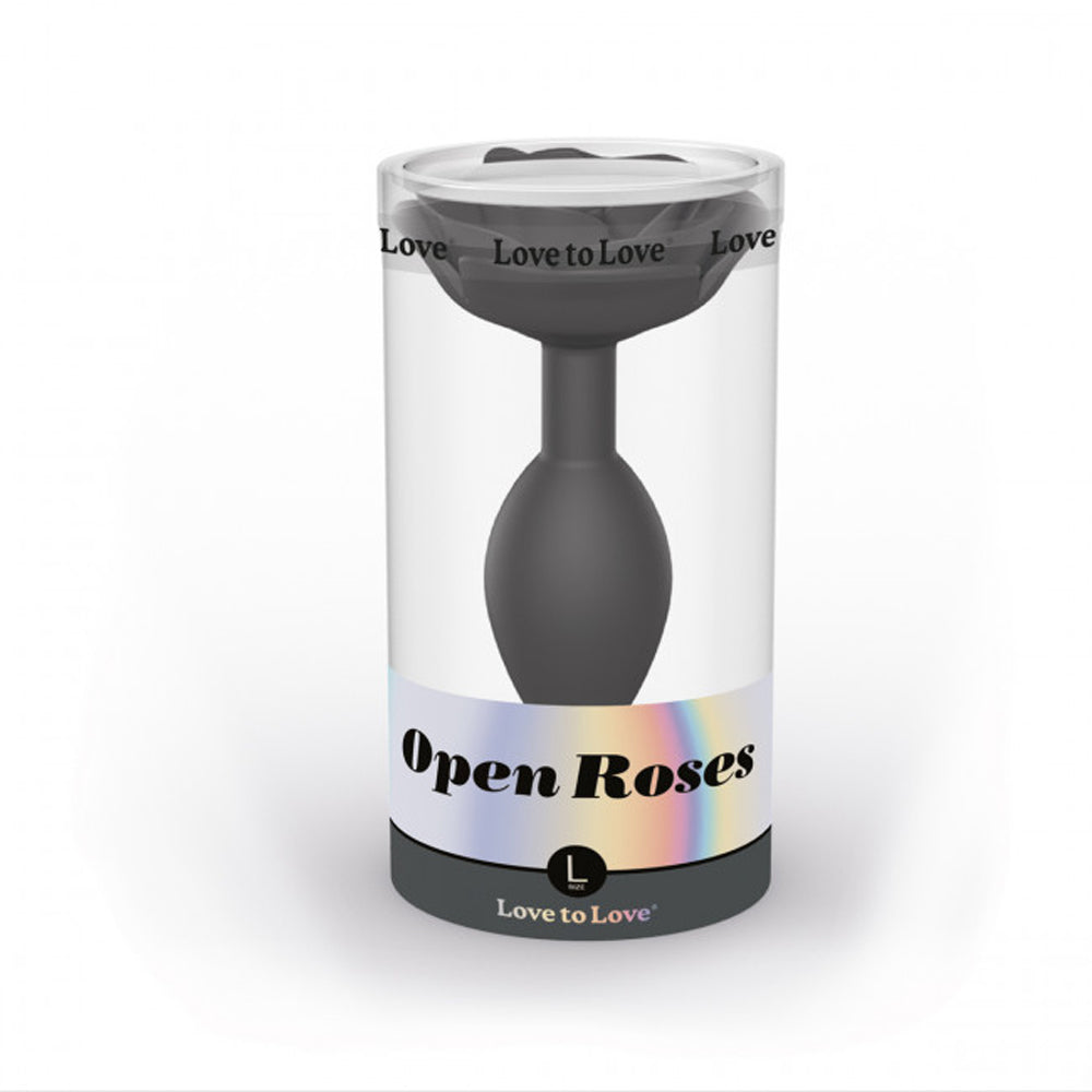 Love to Love Open Roses Silicone Anal Plug Black Onyx Large