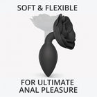 Love to Love Open Roses Silicone Anal Plug Black Onyx Large