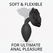 Love to Love Open Roses Silicone Anal Plug Black Onyx Large