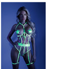 Fantasy Lingerie Glow In A Trance Open-Cup Crotchless Teddy Neon Chartreuse L/XL