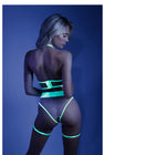 Fantasy Lingerie Glow In A Trance Open-Cup Crotchless Teddy Neon Chartreuse L/XL