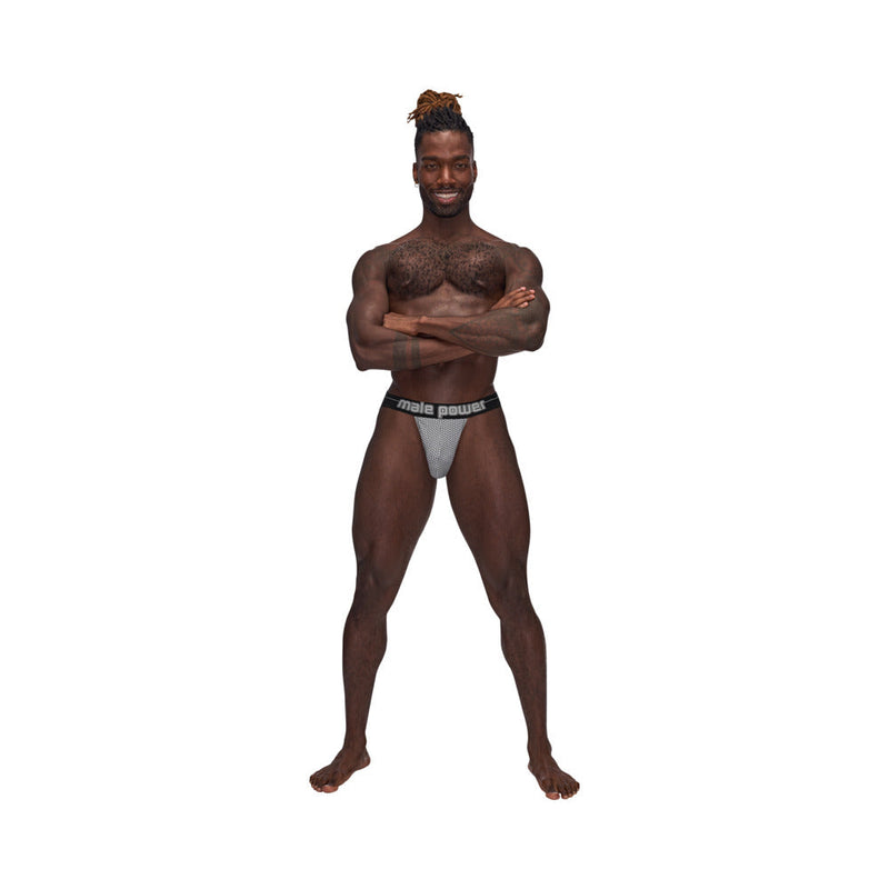 Male Power Sexagon Strappy Ring Jock Gray S/M