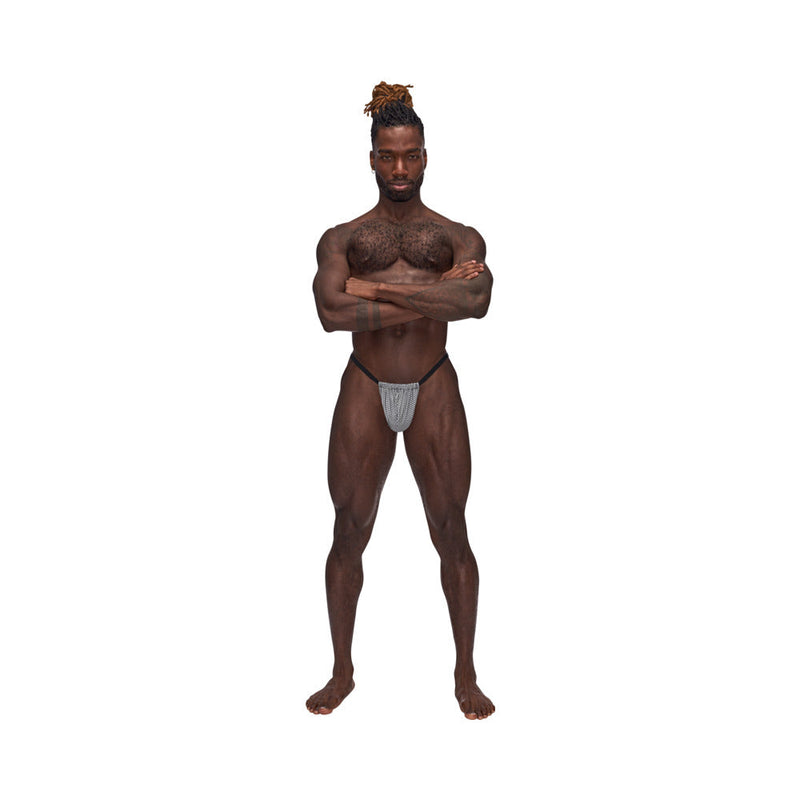 Male Power Sexagon Posing Strap Gray O/S