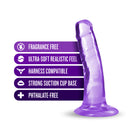 B Yours Plus Hard n'' Happy 5 in. Dildo Purple