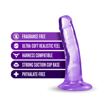 B Yours Plus Hard n'' Happy 5 in. Dildo Purple