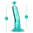 B Yours Plus Hard n'' Happy 5 in. Dildo Teal