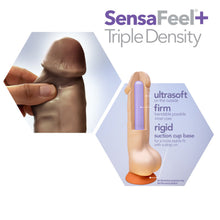 Dr. Skin Plus Thick 9 in. Triple Density Posable Dildo with Balls Brown