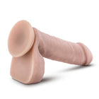 Dr. Skin Plus Realistic 8 in. Triple Density Posable Dildo with Balls Beige