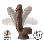 Dr. Skin Plus Thick 8 in. Triple Density Posable Dildo with Balls Brown