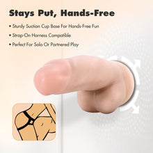 Dr. Skin Plus Girthy 7 in. Triple Density Posable Dildo with Balls Beige