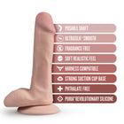 Dr. Skin Silicone Dr. Daniel Realistic 6 in. Posable Dildo with Balls Beige