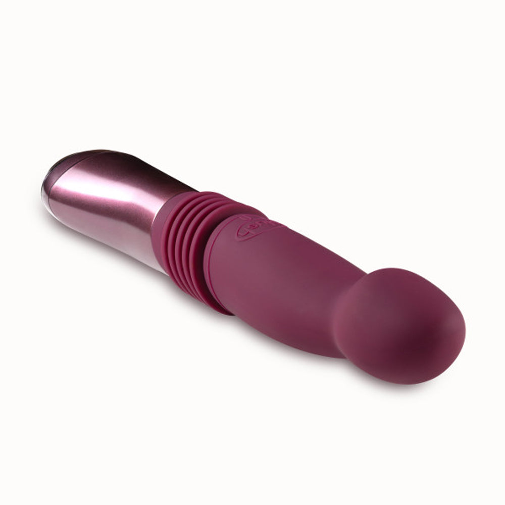 Temptasia Trixie Rechargeable 10 in. Silicone Thrusting Dildo Wine