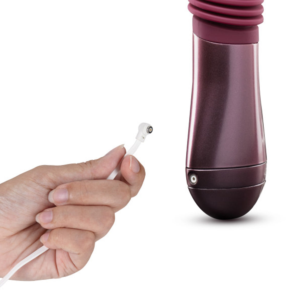 Temptasia Trixie Rechargeable 10 in. Silicone Thrusting Dildo Wine