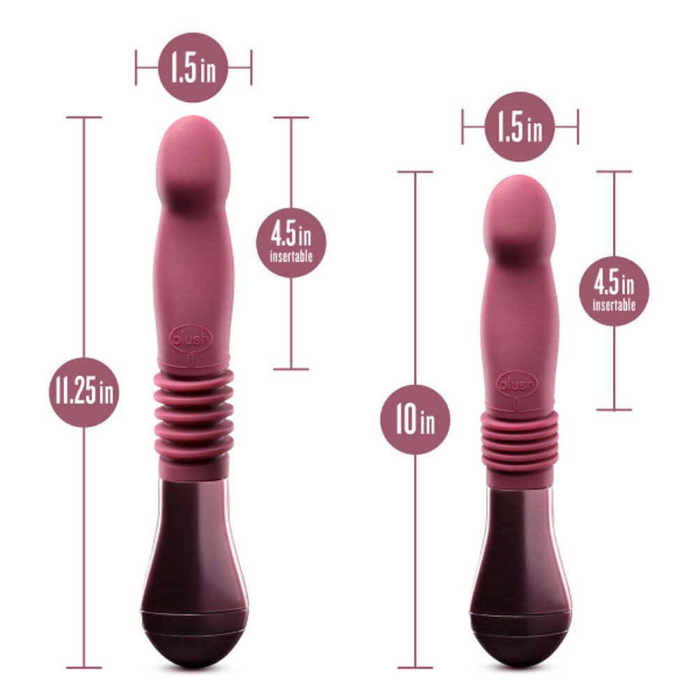 Temptasia Trixie Rechargeable 10 in. Silicone Thrusting Dildo Wine