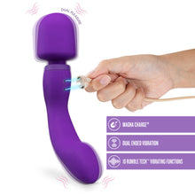 Wellness Dual Sense Rechargeable Silicone Dual Ended G-Spot & Wand Vibrator Purple