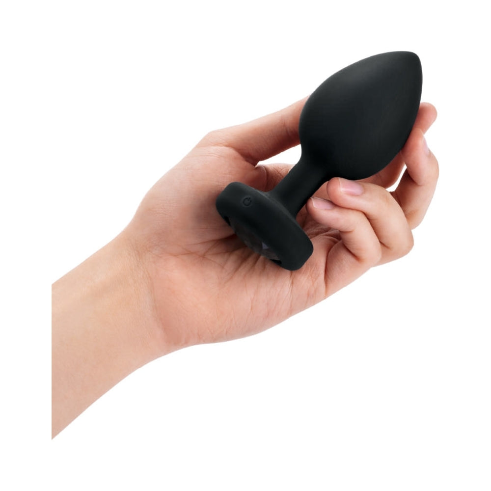 b-Vibe Vibrating Jewel Rechargeable Remote-Controlled Anal Plug with Gem Base Black Diamond XX-Large