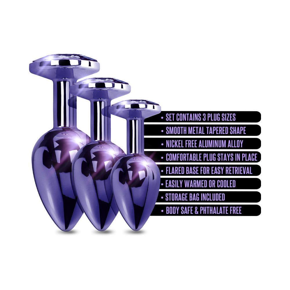 Nixie Metal Butt PlugÂ TrainerÂ Set 3-Piece Purple Metallic