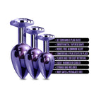 Nixie Metal Butt PlugÂ TrainerÂ Set 3-Piece Purple Metallic