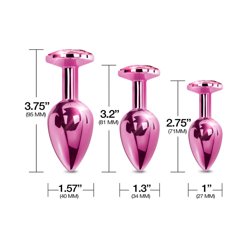 Nixie Metal Butt PlugÂ TrainerÂ Set 3-Piece Pink Metallic