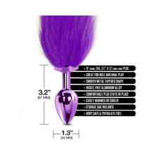 Nixie Metal Butt Plug With Ombre Tail Purple Metallic