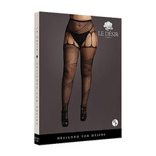 Le Desir Crotchless Cut-Out Pantyhose Black Queen Size