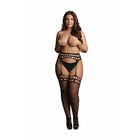 Le Desir Garter Belt Stockings With Open Design Black Queen Size