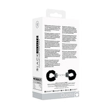 Ouch! Black & White Beginner Pleasure Furry Wrist Cuffs With Quick-Release Button Black