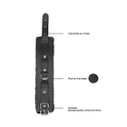 Ouch! Black & White Adjustable Plush Bonded Leather Hand Cuffs Black