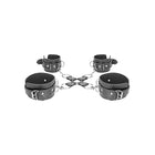 Ouch! Black & White Bonded Leather Hogtie With Hand & Ankle Cuffs Black