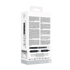 Ouch! Black & White Adjustable Bonded Leather Collar With Hand Cuffs & Chain Black