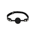 Ouch! Black & White Silicone Ball Gag With Adjustable Bonded Leather Straps Black