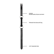 Ouch! Black & White Silicone Bit Gag With Adjustable Bonded Leather Straps Black