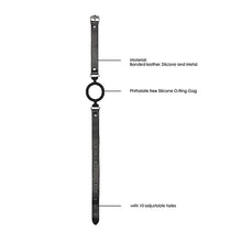 Ouch! Black & White Silicone Ring Gag With Adjustable Bonded Leather Straps Black