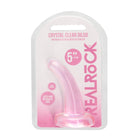 RealRock Crystal Clear Non-Realistic 5 in. Curved Dildo With Suction Cup Pink