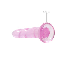 RealRock Crystal Clear Non-Realistic 7 in. Twisted Dildo With Suction Cup Pink