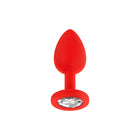 Luv Inc Jp31 Jeweled Small Plug Silicone with 3-Piece Interchangeable Gems Red