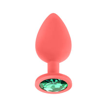 Luv Inc Jp33 Jeweled Large Plug Silicone with 3-Piece Interchangeable Gems Coral